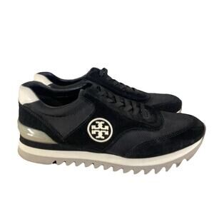 🖤 Tory Burch Sawtooth Sneakers Black Suede Women’s 8